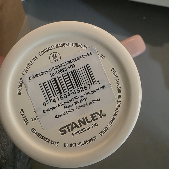 Stanley Pink and White Striped Tumbler Oasis Collection 40 Oz - Picture 3 of 5